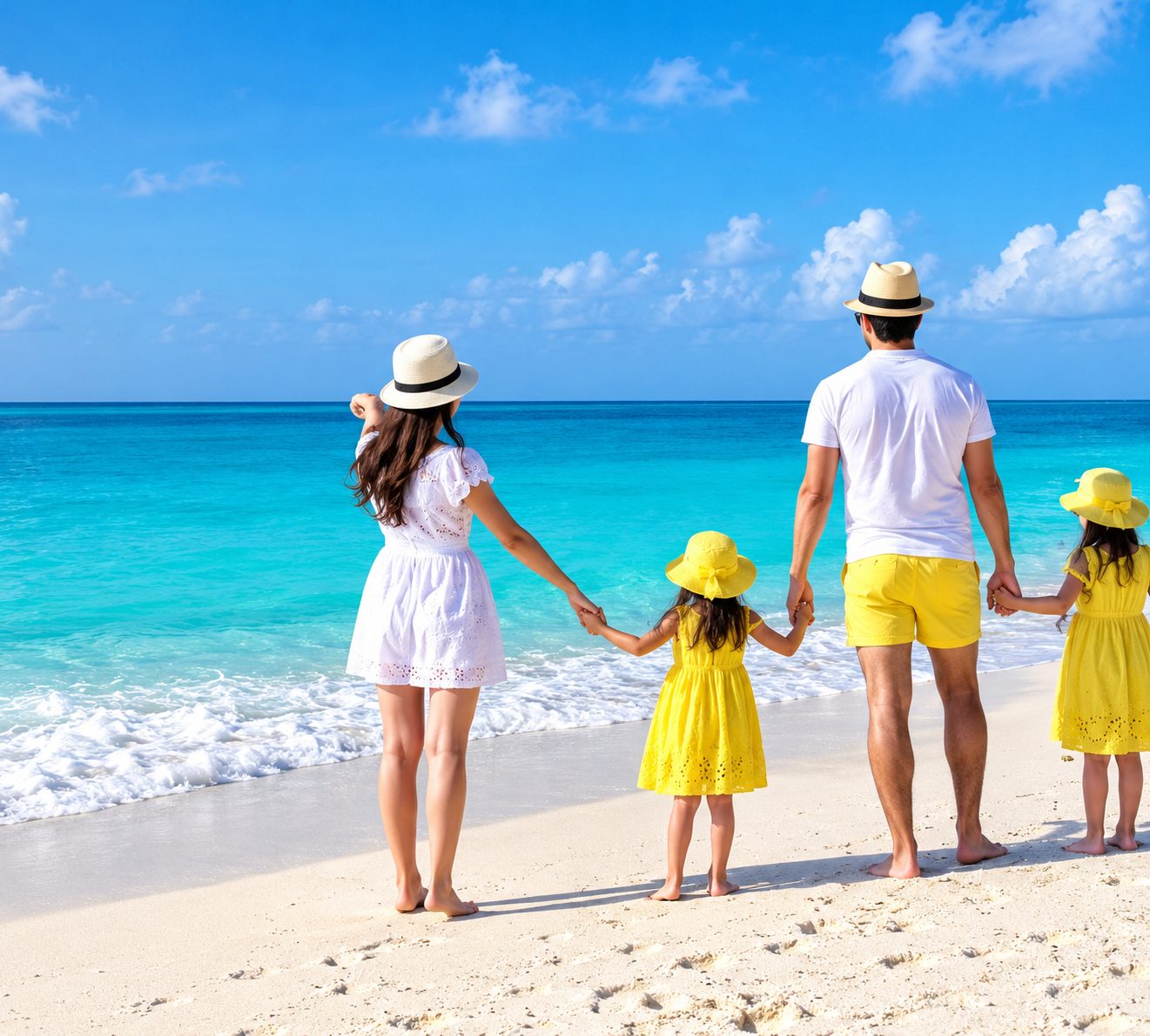 Family on a Zanzibar beach
